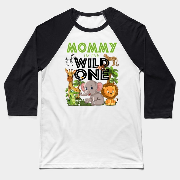 Mommy Of The Wild One Birthday 1st Safari Jungle Family Baseball T-Shirt by Eduardo